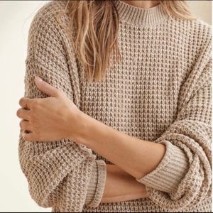 UpWest Tan Waffle Knit Sweater
